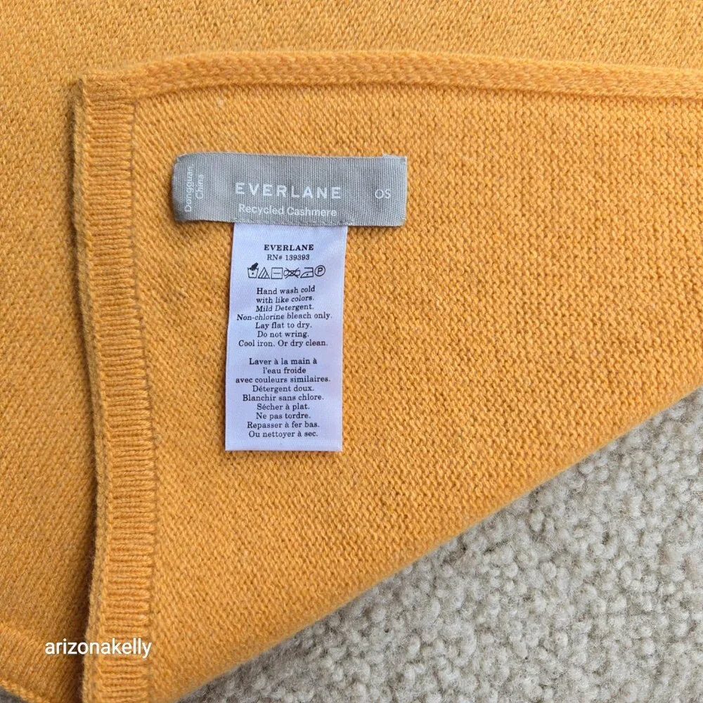 NWOT Everlane Cashmere Scarf Yellow Marigold - Picture 4 of 12